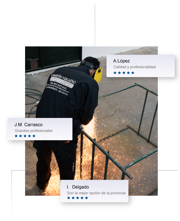 Trabajador de FM Vizcaino trabajando en el taller tamaño pequeño